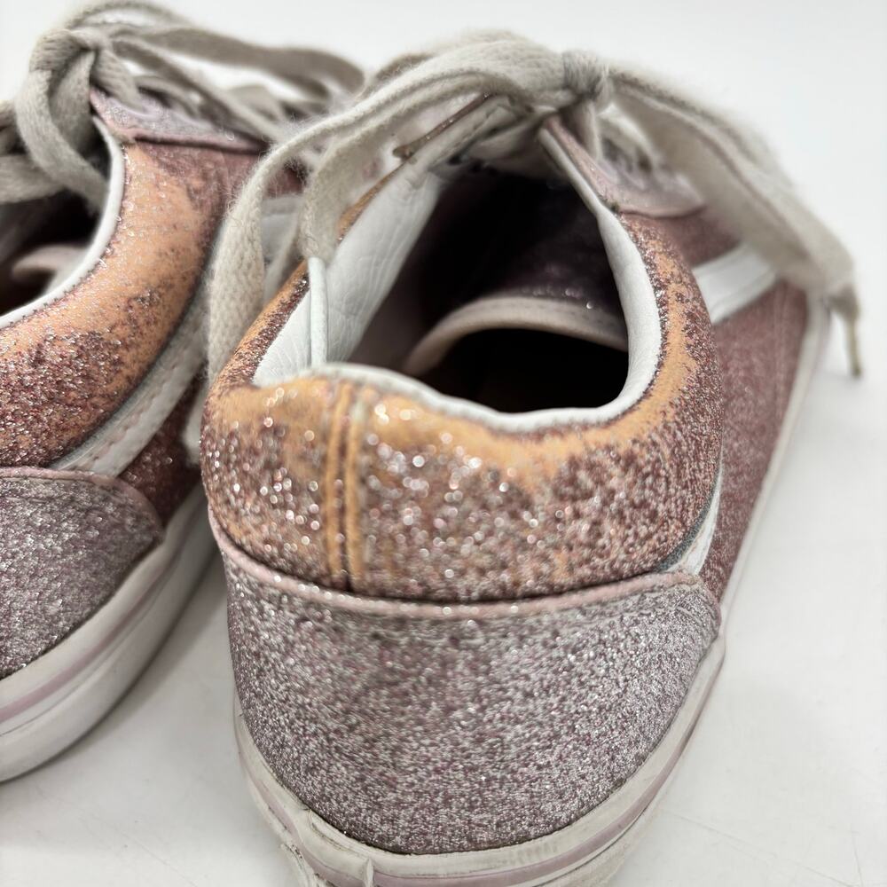 Vans Girls Size 3.5 US Juniors Pink Glitter Lace Up Casual Sneakers - Picture 14 of 14